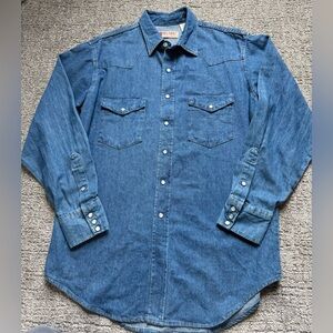 BIG MAC authentic western work wear vintage denim shirt men’s large